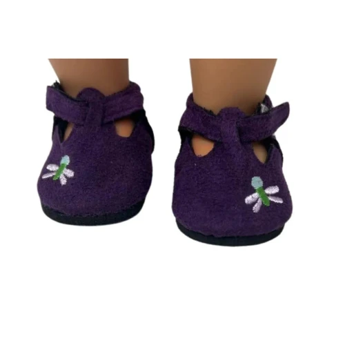 Purple Velvetten Doll Shoes