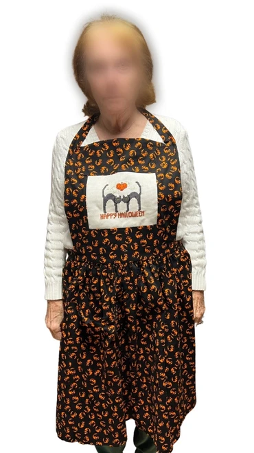 Adult Unisex Halloween Apron With Black Cats Adjustable Neck Strap Cooking Barbeque Party