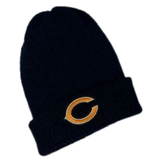 Adult Handmade Colors of Chicago Bears Double Knit Beanie Hat