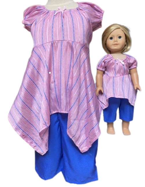 Size 7 Matching Girl And Doll Shorts And Blouse