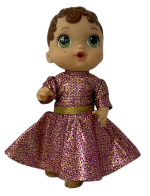 Doll Clothes Superstore Metallic Dress For Little Baby Dolls