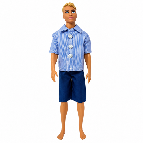 Pin Stripe Shirt And Shorts Fits Barbie's Friend Ken And GI Joe