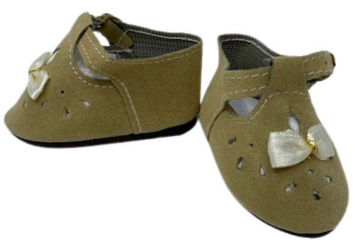 Tan Suede Shoes Fit 18 Inch Girl Dolls Like American Girl and Our Generation