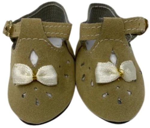 Tan Suede Shoes Fit 18 Inch Girl Dolls Like American Girl and Our Generation