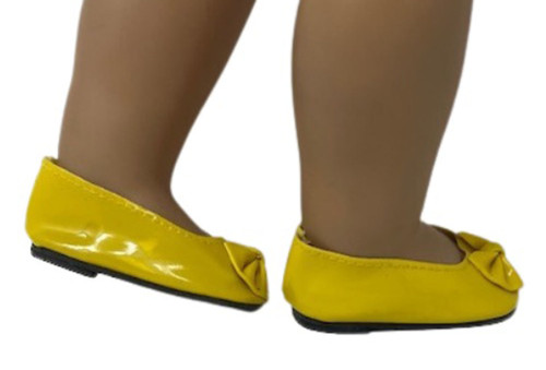 Yellow Bow shoes For 18 Inch Girl Dolls Like Our Generation American Girl My Life Dolls