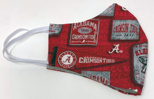 Adult Alabama Crimson Tide Face Mask Washable Reusable Face Shield Double Cotton