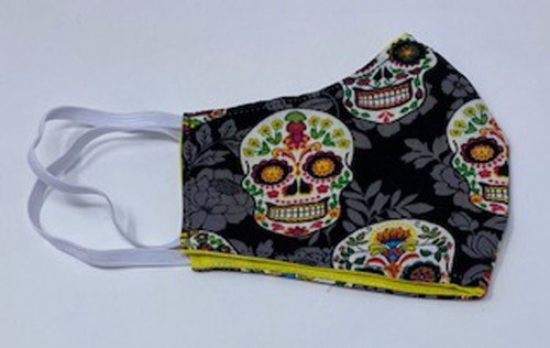 Adult Small Face Mask Skulls Print Double Cotton