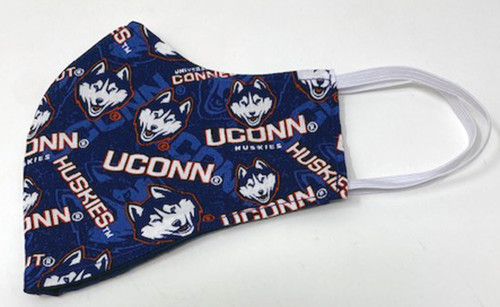 UCONN Face Mask University of Connecticut Washable Reusable Face Shield Adult Double Cotton