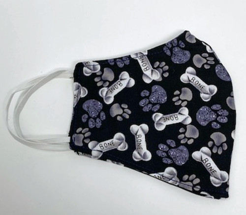 Child Bone Print Face Mask Double Cotton Kid Size Face Covering Adjustable Reusable Washable