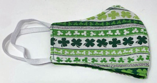 Adult Small Face Mask Irish Shamrocks Washable Reusable Double Cotton