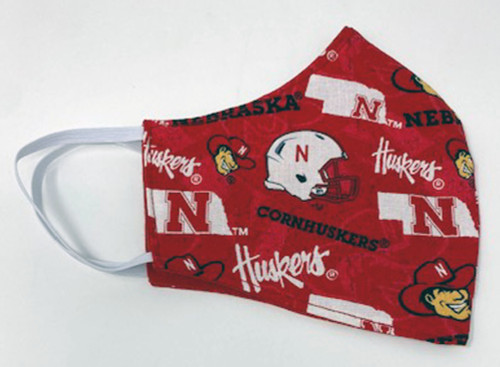 Adult Nebraska Cornhuskers Face Mask Double Cotton Washable Reusable Face Covering