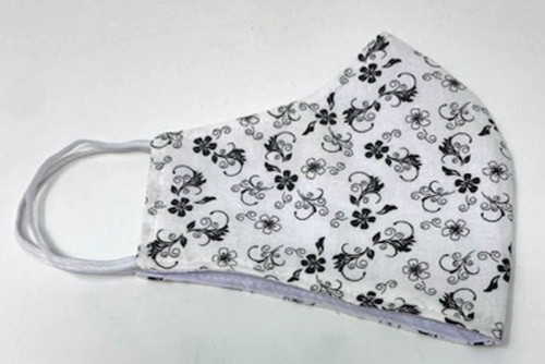 Adult Flower Print Face Mask Double Cotton Face Covering Adjustable Reusable Washable Made In USA