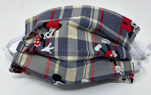 Child Face Mask Mickey Minnie Print Double Sided Kid Size Cotton Adjustable Face Covering Reusable Washable