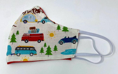 Adult Face Mask Camper Print Adjustable Washable Face Shield Reusable Double Cotton Face Covering