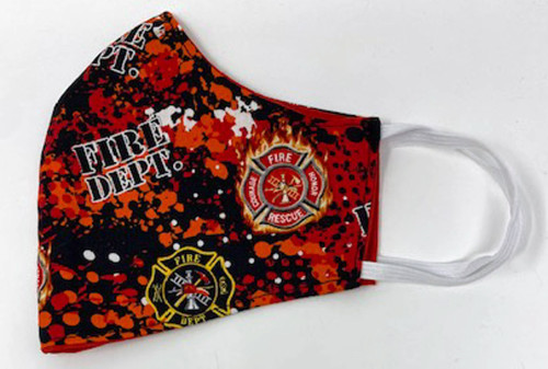 Adult Fire Dept Print Face Mask Washable Reusable Double Cotton