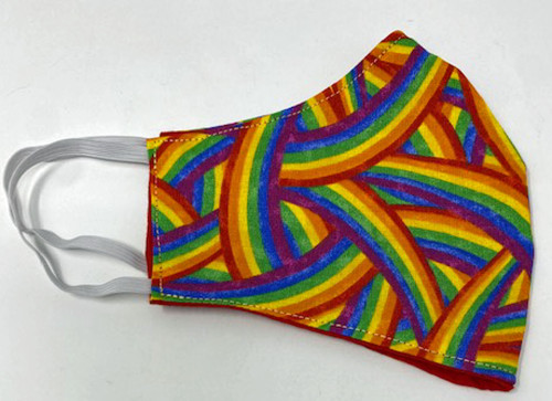 Bright Rainbow Adult Face Mask Adjustable Washable Reusable Double Cotton Face Shield