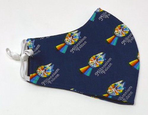 Millennium Falcon Child Face Mask  Adjustable Washable Reusable Kid Face Covering  Double Cotton Face Shield