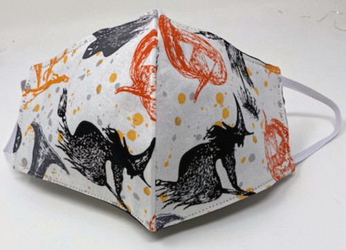 Adult Face Mask Washable Reusable With Halloween Print Double Side Cotton