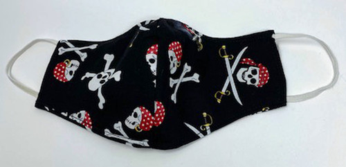Kids Face Mask Washable Reusable Child Pirate Print Face Shield