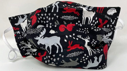 Adult Face Mask Washable Reusable Forest Animal Print Double Cotton