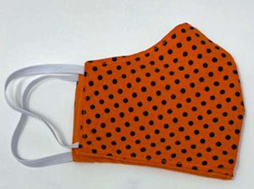 Child Face Mask Double Sided Kid Face Shield With Halloween Orange Dots Reusable Washable