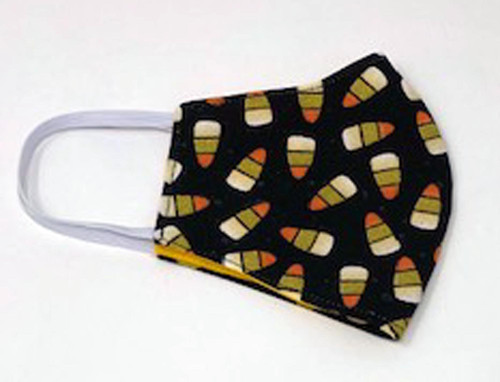 Child Face Mask Halloween Candy Corn Double Sided Kid Reusable Washable