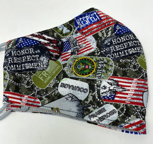 Adult Face Mask USA Military Army Print Adjustable Elastic Washable Reusable Double Cotton
