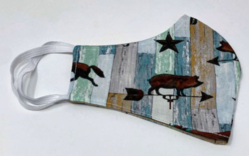 Adult Face Mask Weather Vane Print Double Cotton