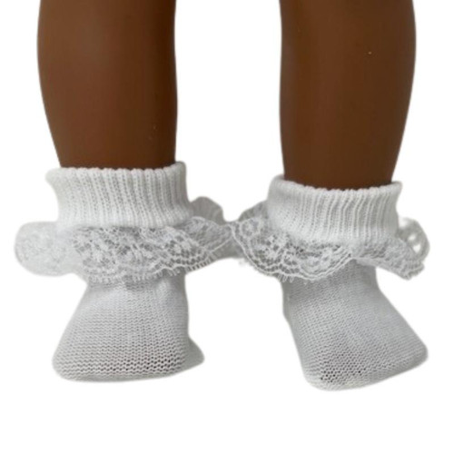 Doll  Clothes Superstore White Lace Trimmed Socks Compatible With 18 Inch Girl Dolls