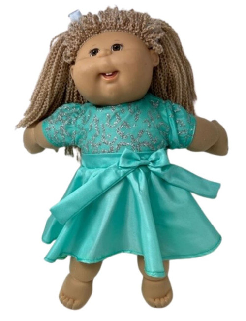 Doll Clothes Superstore Mint Party Dress Fits 15-16 Inch Baby And Cabbage Patch Kid Dolls