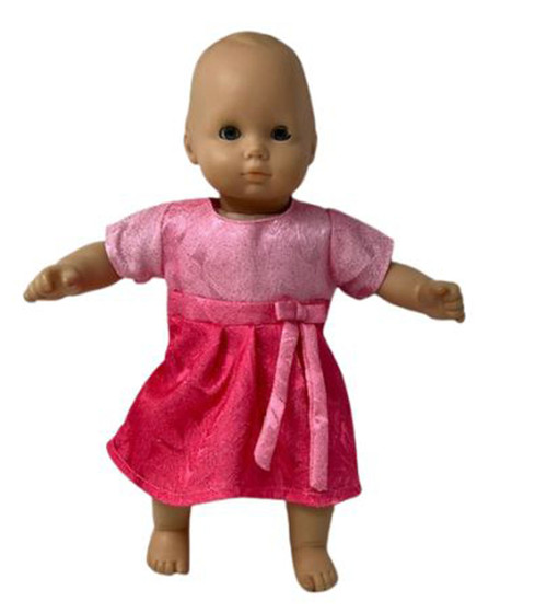 Doll Clothes Superstore Pink Sparkle Dress Fits 15-16 Inch Baby Dolls