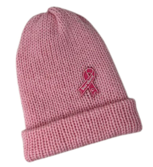Adult Unisex Breast Cancer Survivor Handmade Knit  Acrylic Beanie Hat