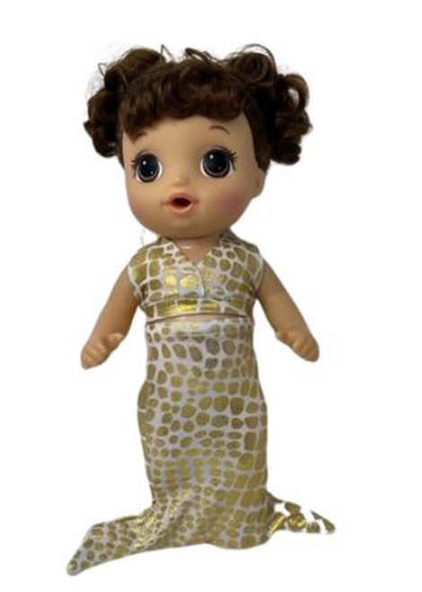 Doll Clothes Superstore Gold Print Mermaid Outfit Compatible With 14 Inch Baby Alive And Little Baby Dolls