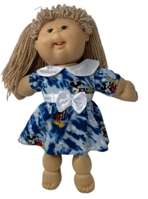 Doll Clothes Superstore Mickey Print Dress Fits 15-16 Inch Cabbage Patch Kid Dolls