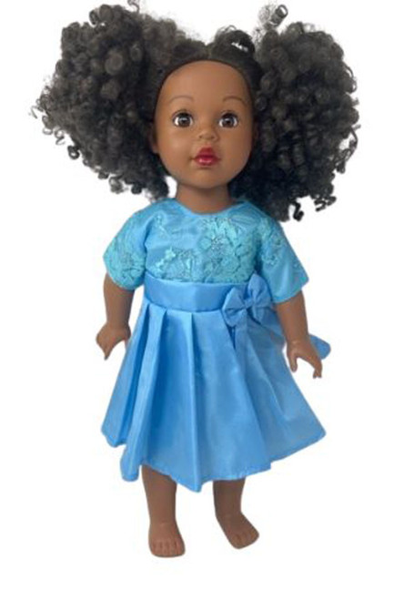 strapless open back dress Love U Bunches Polka Dot Party Dress Doll Clothes Pattern 18 inch American Girl Dolls