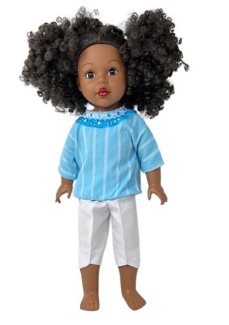 Doll Clothes Superstore Blue Top White Pants Fits 18 Inch Girl Dolls Like American Girl Our Generation My Life Dolls