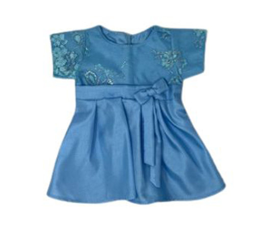 Doll Clothes Superstore Blue Party Lace Trimmed Dress Fits 15 - 16 Inch Baby And Cabbage Patch Kid Dolls