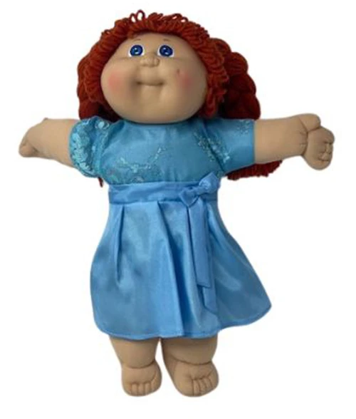 Doll Clothes Superstore Blue Party Lace Trimmed Dress Fits 15 - 16 Inch Baby And Cabbage Patch Kid Dolls