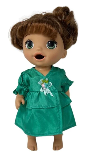Emerald Green Dress Fits12 Inch Baby Alive And Little Baby Dolls