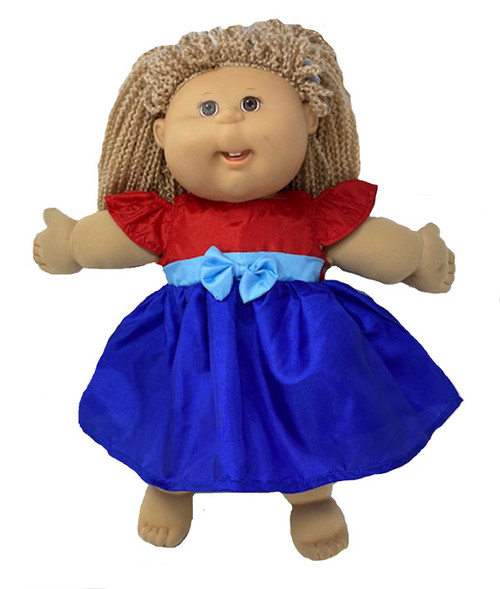 Doll Clothes Superstore Red and Blue dress Compatible with Cabbage Patch Kid Dolls