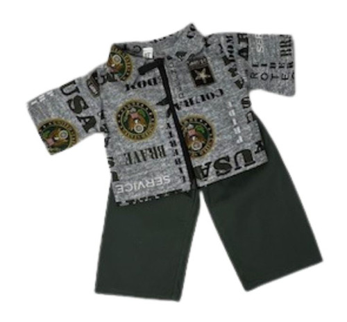 Doll Clothes Superstore USA Army Print Jacket Pants Fit Cabbage Patch Kid Dolls