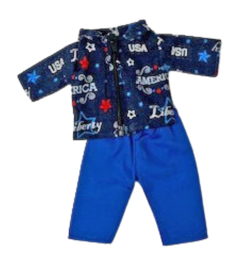 Doll Clothes Superstore Handmade USA Print Jacket Pants Fits 12 Inch Baby Alive And Little Baby Dolls
