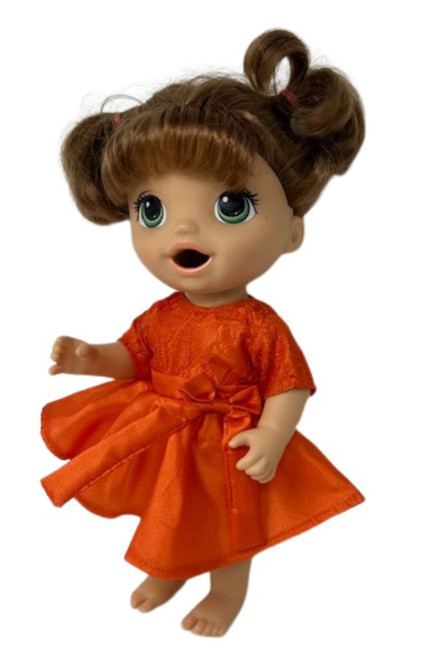 Doll Clothes Superstore Handmade Orange Party Dress Fits 12 Inch Baby Alive Dolls