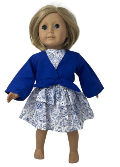 Doll Clothes Superstore Handmade Blue Paisley Dress With Jacket Fits Our Generation American Girl And My Life Dolls