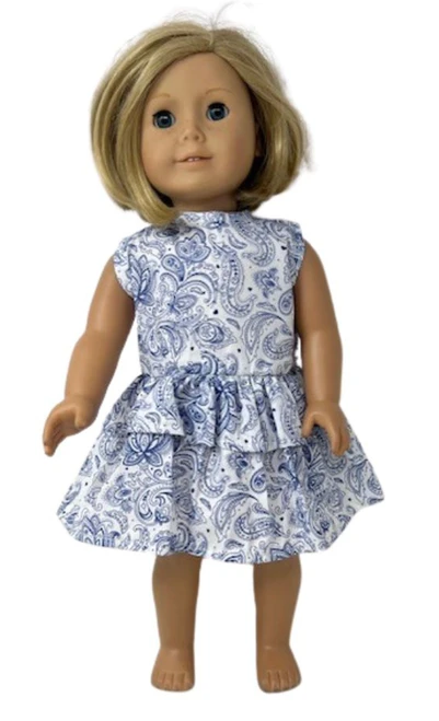 Doll Clothes Superstore Handmade Blue Paisley Dress With Jacket Fits Our Generation American Girl And My Life Dolls