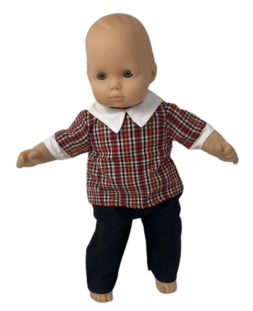 Handmade Plaid Short Outfit Fits 14-16 Inch Baby Dolls