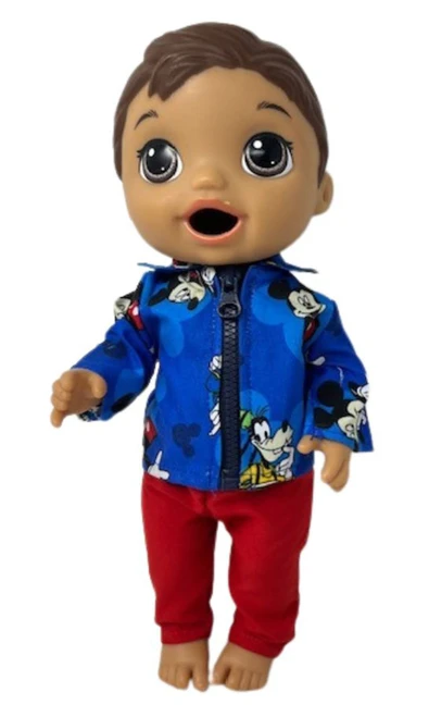 Doll Clothes Superstore Handmade Mickey Jacket With Pants Fits 12 Inch Baby Alive And Little Baby Dolls