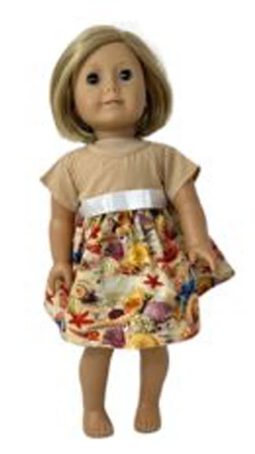 Handmade Doll Dress With Shell Pattern Fits Our Generation American Girl My Life Dolls