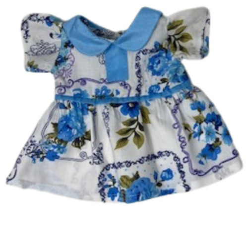Handmade Blue Flower Dress Fits 15 - 16 Inch Cabbage Patch Kid Dolls
