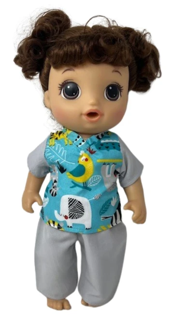 Jungle Animals Scrubs Fit 14 Inch Baby Alive And Little Baby Dolls